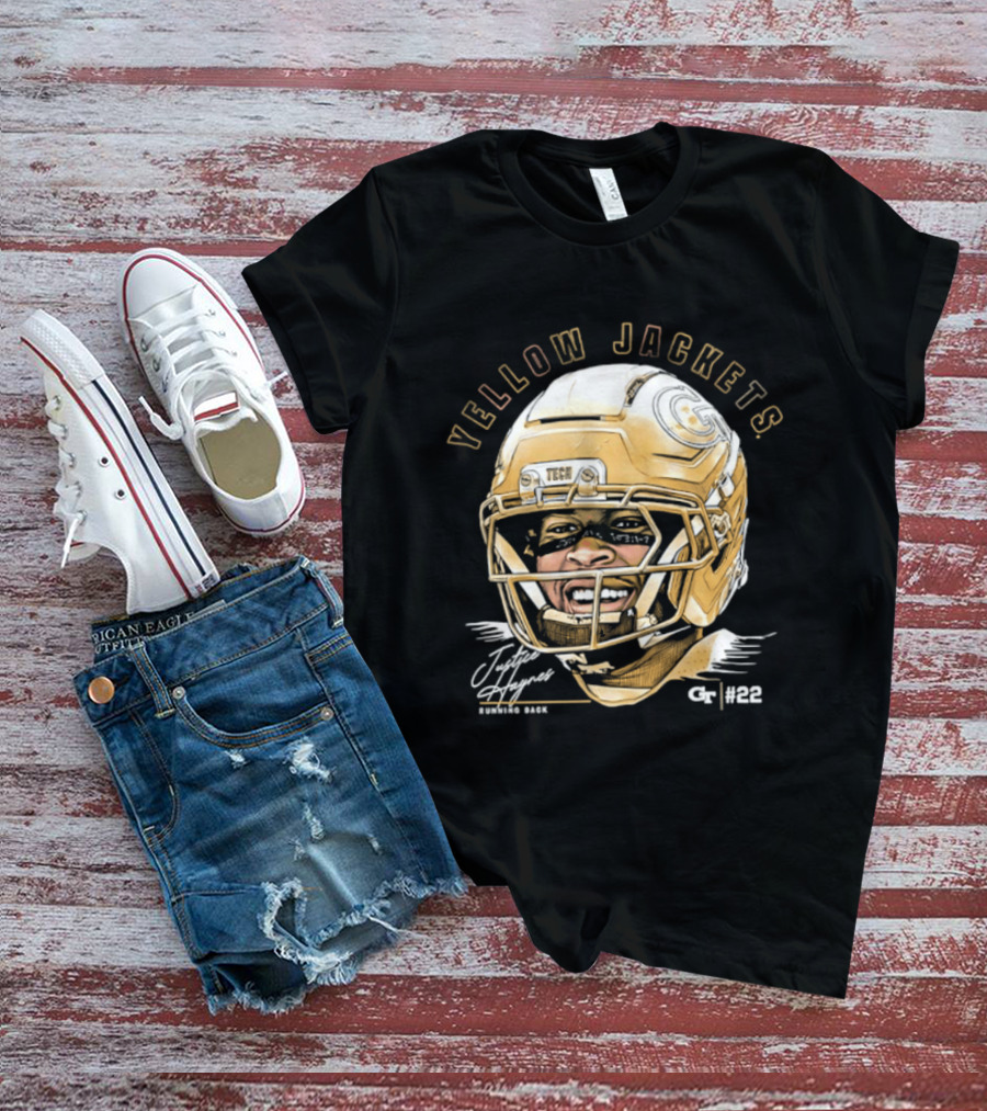 Georgia Tech Yellow Jackets Justice Haynes Running Back 22 Football T-Shirt