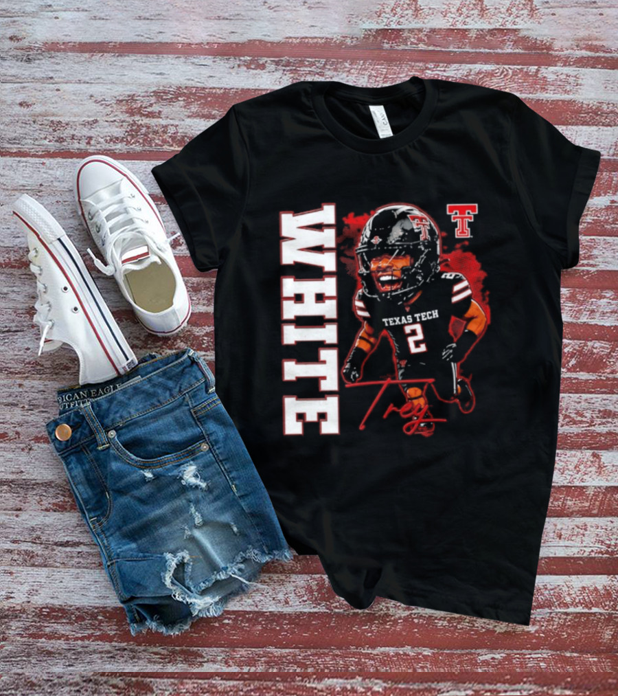 Texas Tech Red Raiders Trey White 2 NCAA Football Caricature T-Shirt