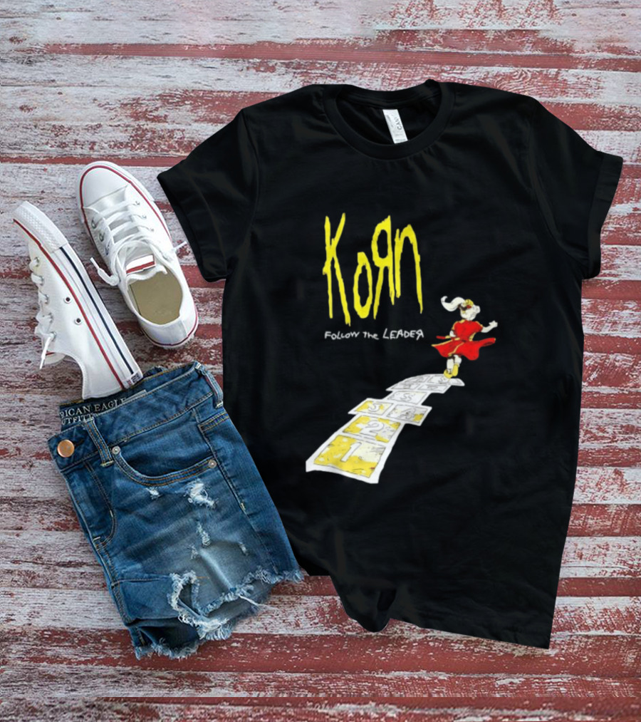 Korn Follow The Leader Nu Metal Band Hopscotch Cover T-Shirt