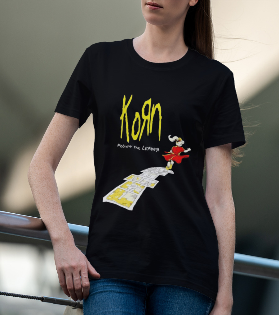 Korn Follow The Leader Nu Metal Band Hopscotch Cover T-Shirt