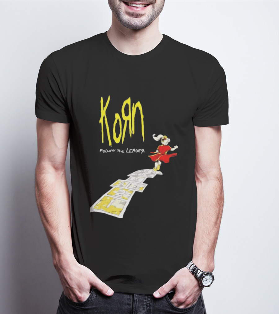 Korn Follow The Leader Nu Metal Band Hopscotch Cover T-Shirt