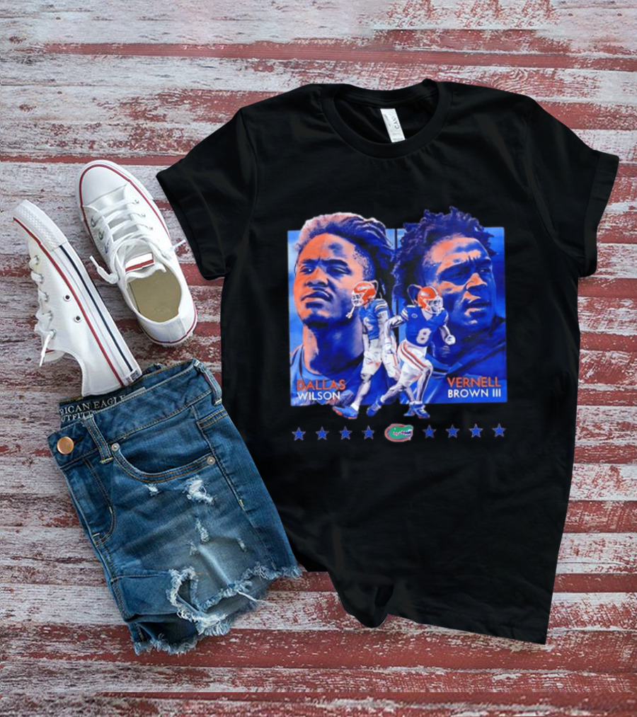 Dallas Wilson Vernell Brown III Florida Gators NCAA Football Player Portraits T-Shirt