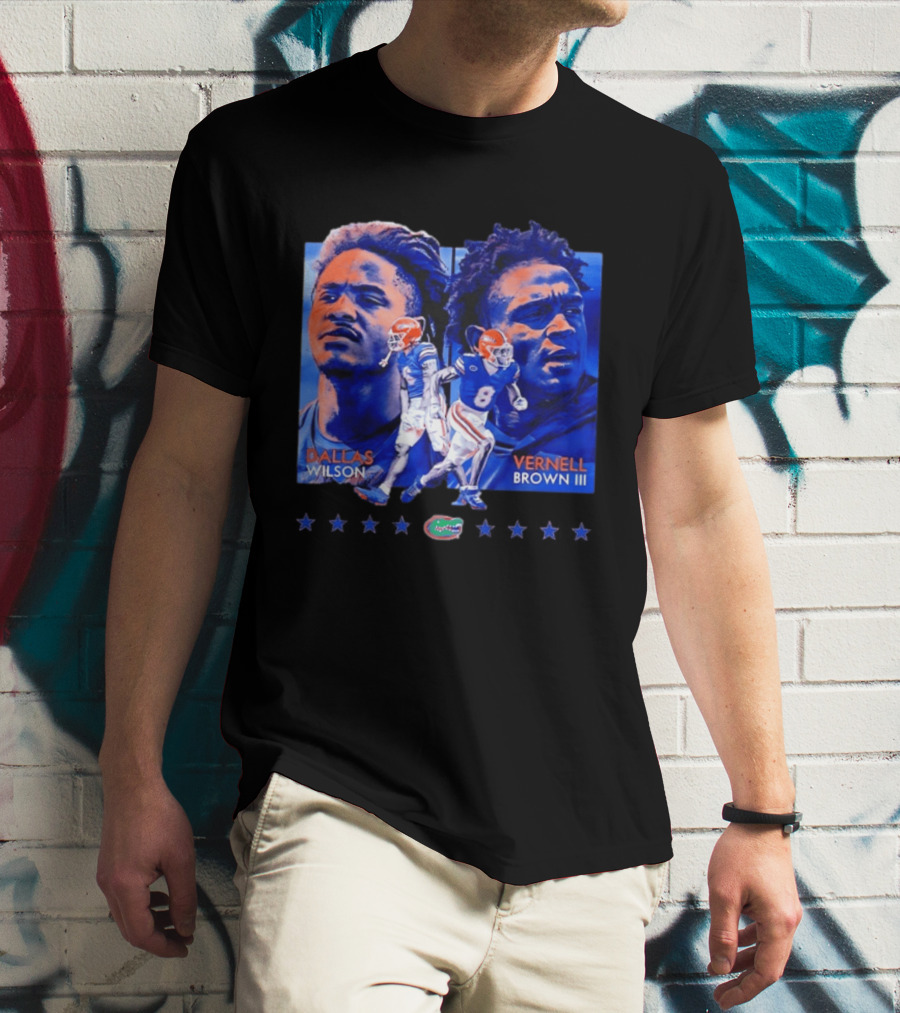 Dallas Wilson Vernell Brown III Florida Gators NCAA Football Player Portraits T-Shirt