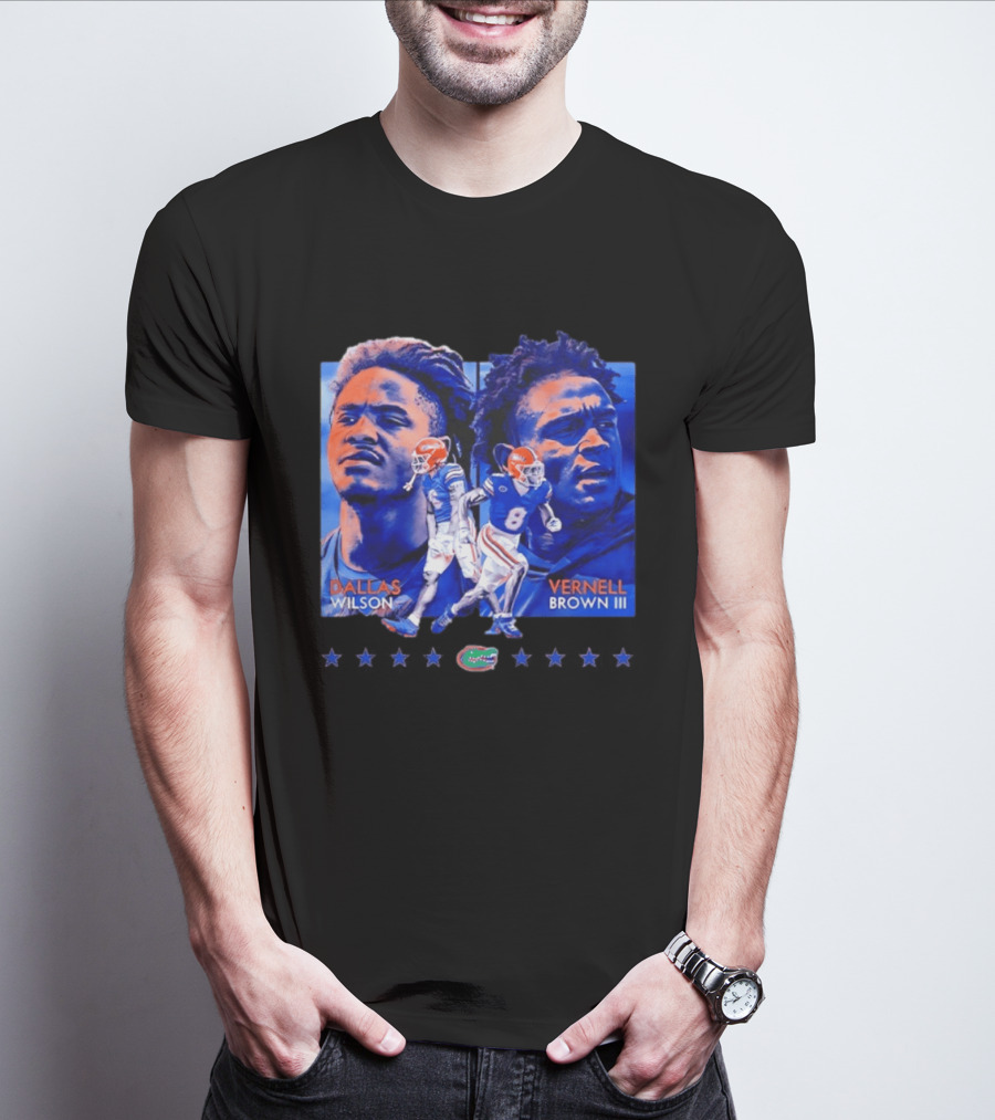 Dallas Wilson Vernell Brown III Florida Gators NCAA Football Player Portraits T-Shirt