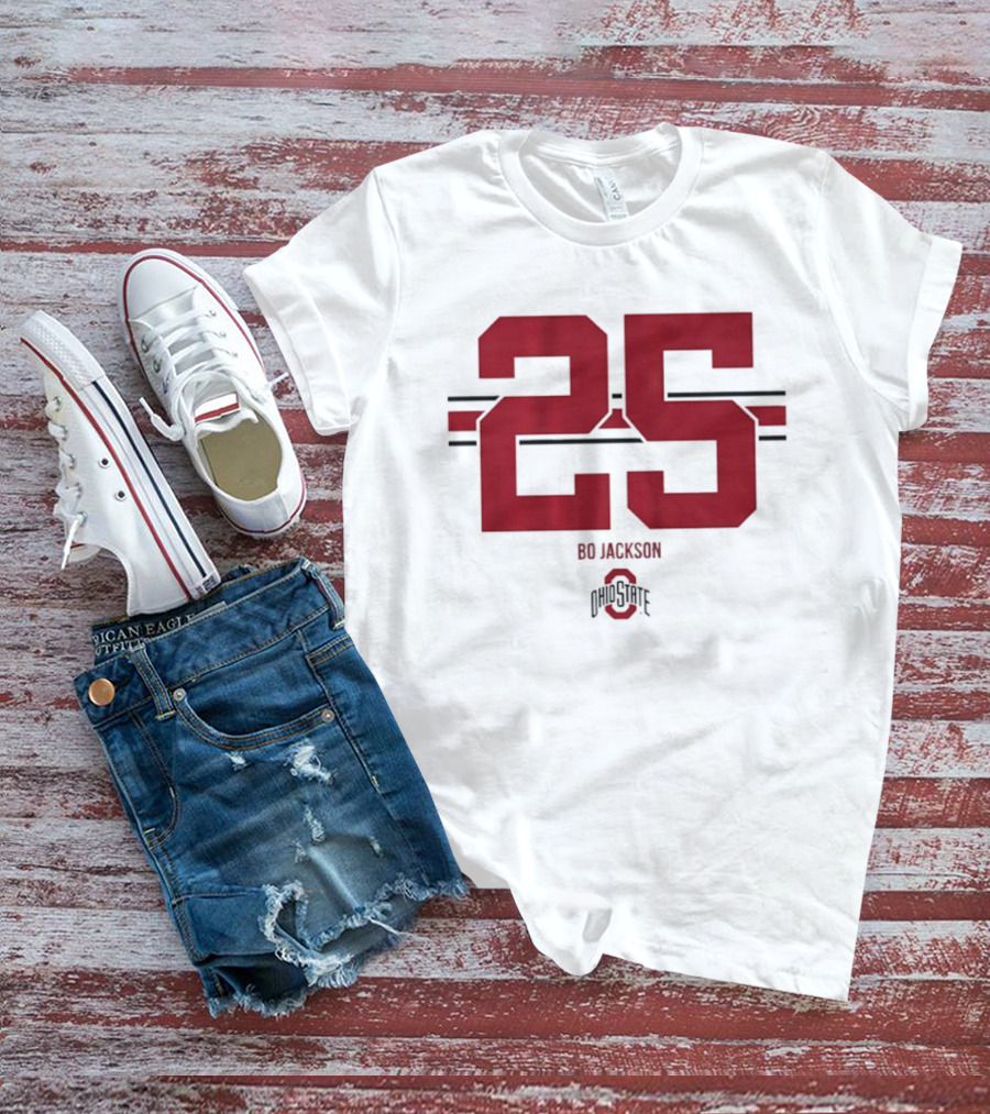 Bo Jackson 25 Ohio State Buckeyes NCAA Football T-Shirt