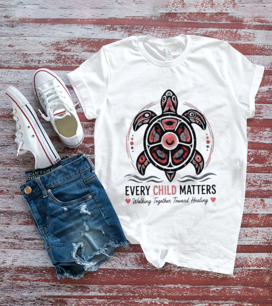 Every Child Matters Turtle Walking Together Toward Healing Indigenous T-Shirt