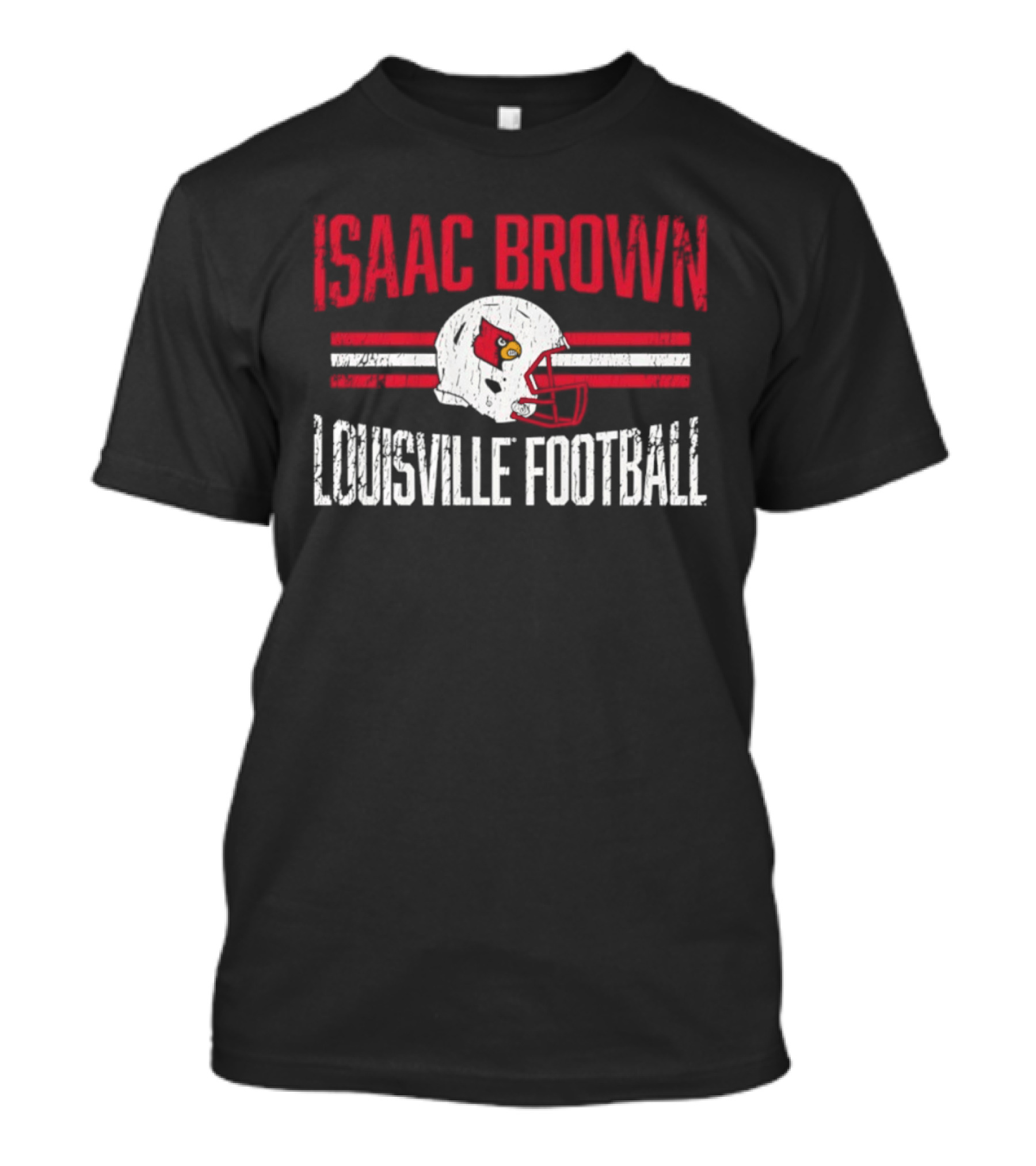 Isaac Brown Louisville Football Cardinals Helmet T-Shirt