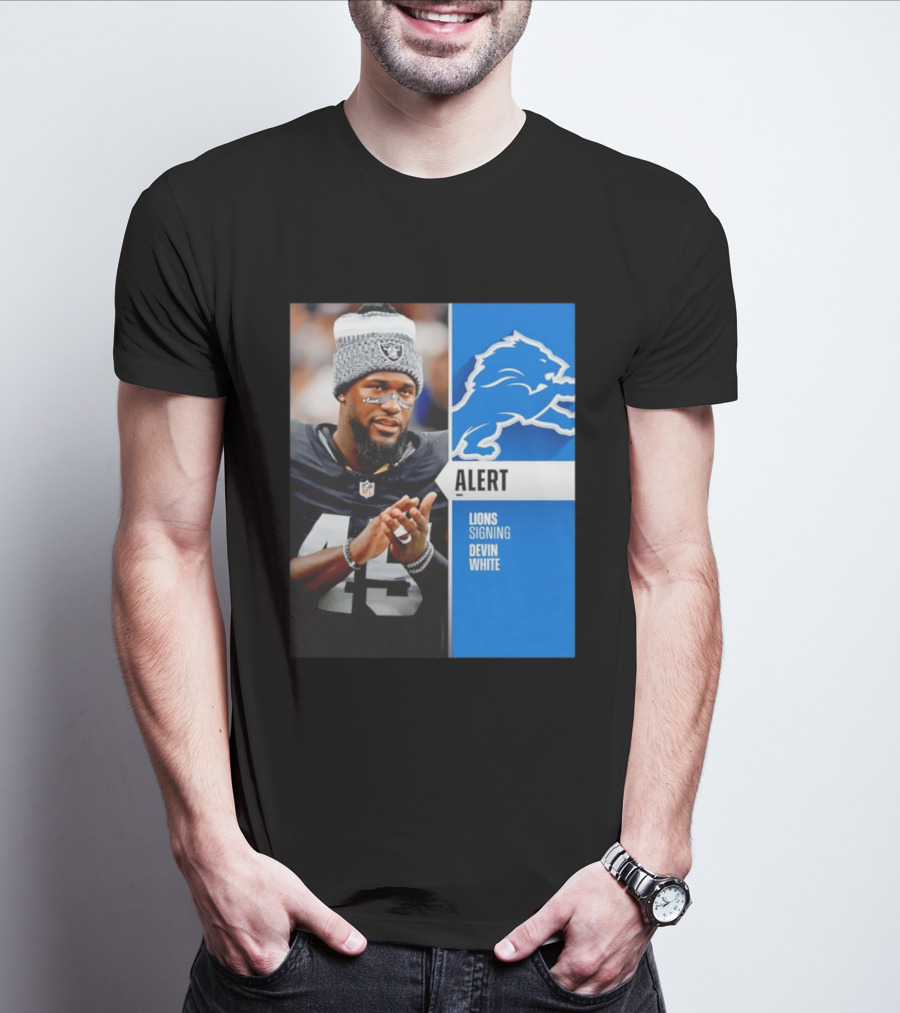 Alert Lions Signing Devin White NFL Football 2026 Season Update T-Shirt