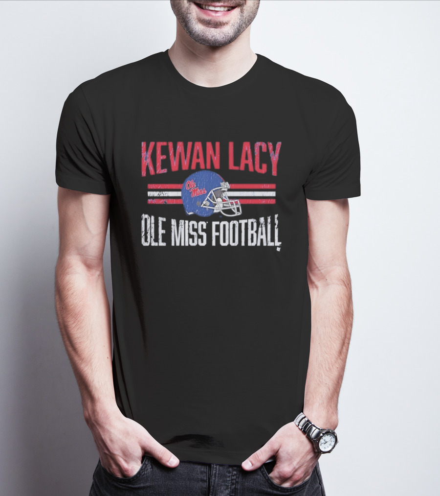 Kewan Lacy Ole Miss Football Rebels Helmet Hero T-Shirt