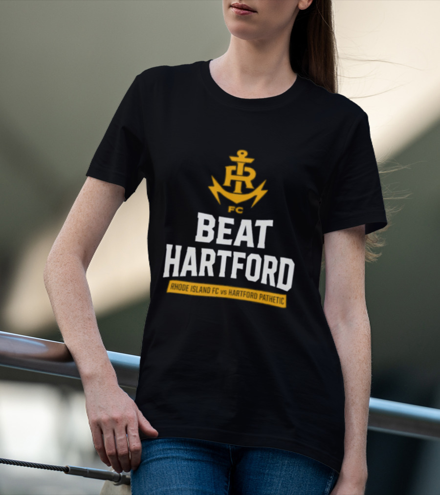 Rhode Island FC Beat Hartford Anchor Icon Above T-Shirt