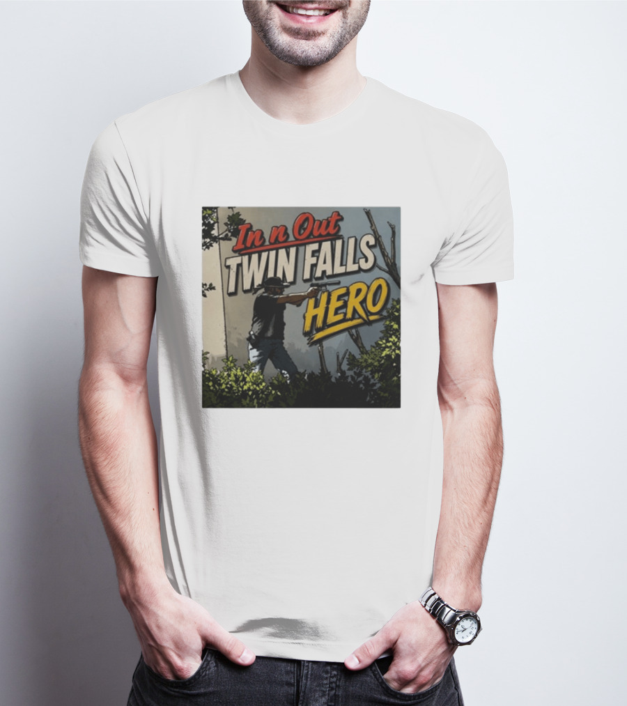 In N Out Twin Falls Hero 2026 Action Scene T-Shirt