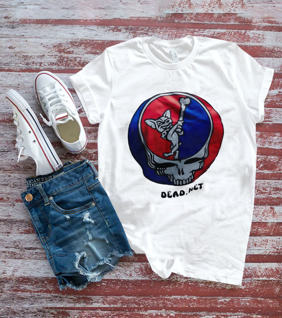 El Paso Dead.Net Skull With French Bulldog And Bone T-Shirt