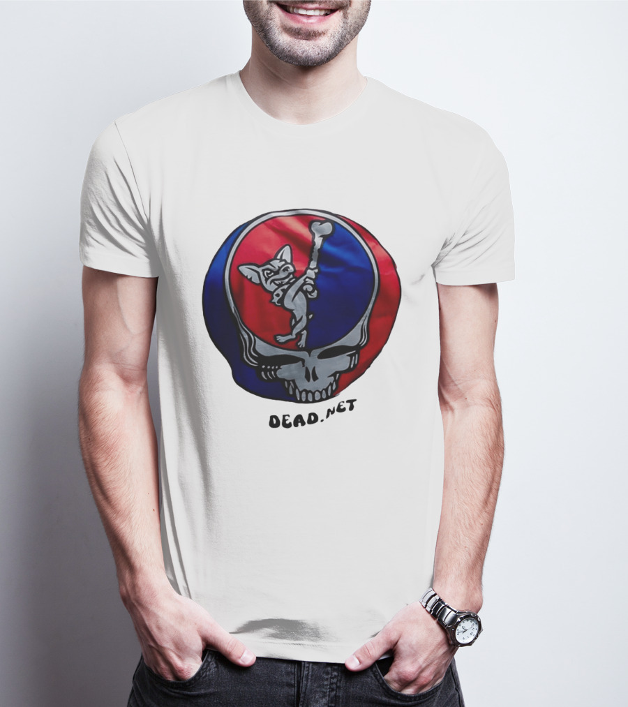 El Paso Dead.Net Skull With French Bulldog And Bone T-Shirt