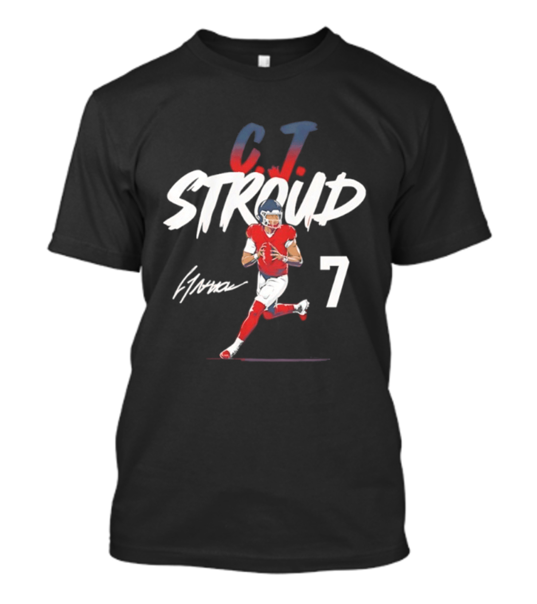 C.J. Stroud Houston Texans 7 Football Star 2026 Signature Pose T-Shirt