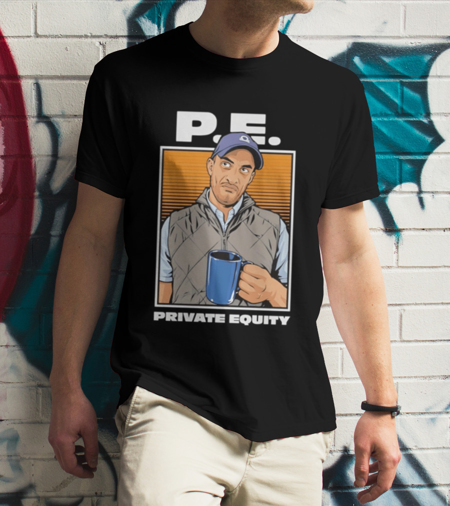 P.E. Guy Holding Coffee In Vest And Cap T-Shirt