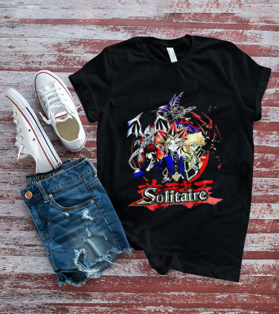 Yu Gi Oh Solitaire Yugi Muto Seto Kaiba Red Blue Star T-Shirt