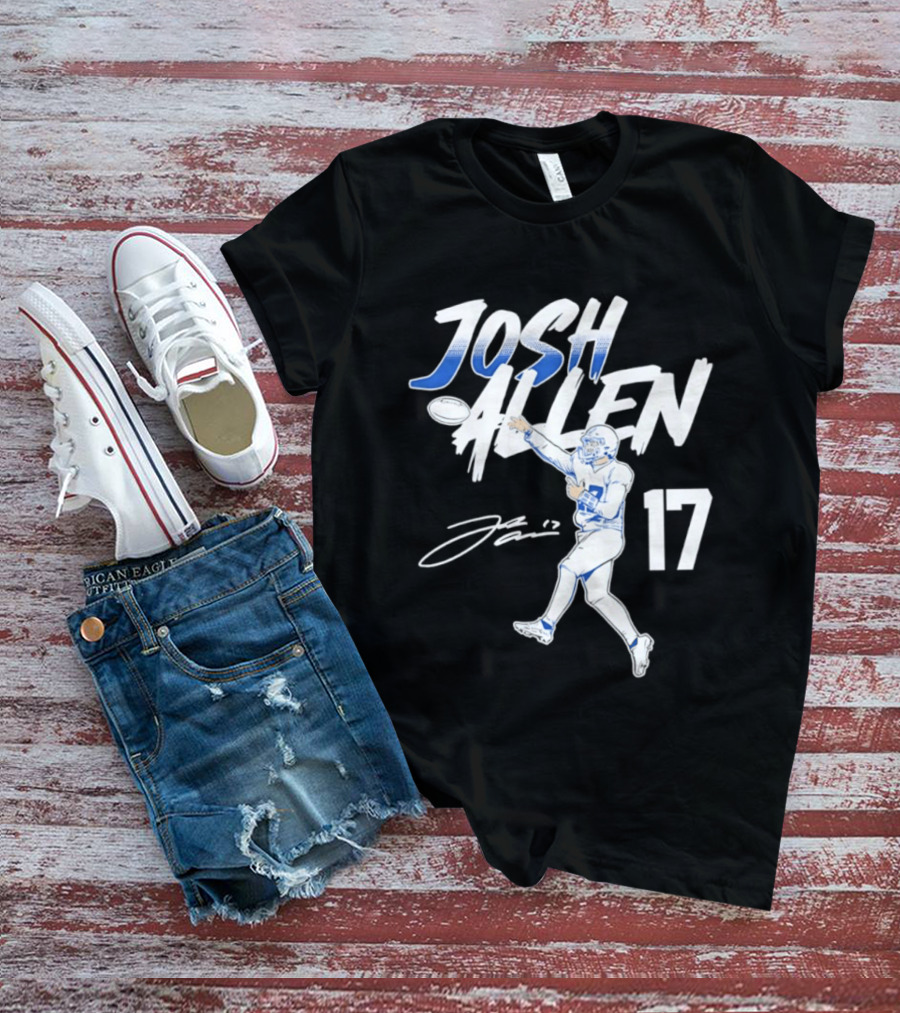 Josh Allen 17 Buffalo Bills Football Star 2026 Pose T-Shirt