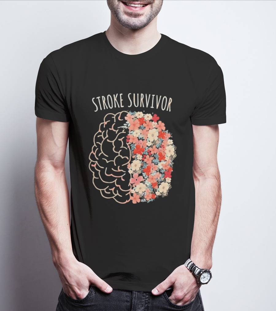 Stroke Survivor Brain With Floral T-Shirt
