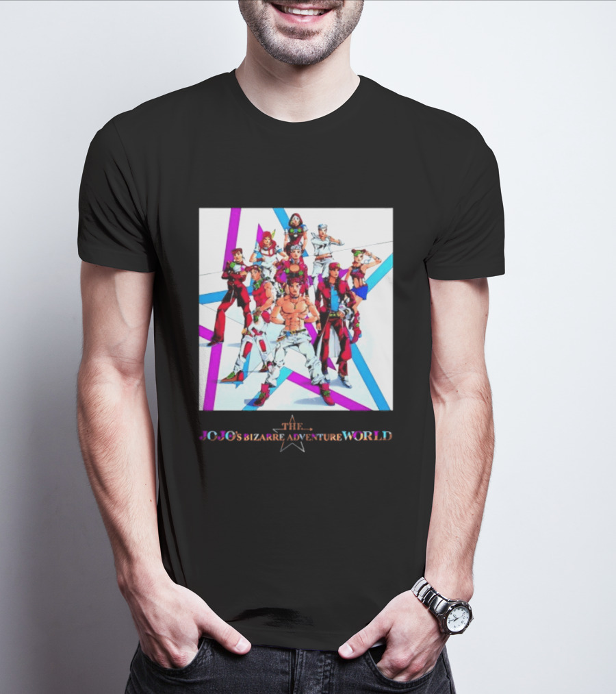 The JoJo's Bizarre Adventure World Anime Characters Ensemble T-Shirt