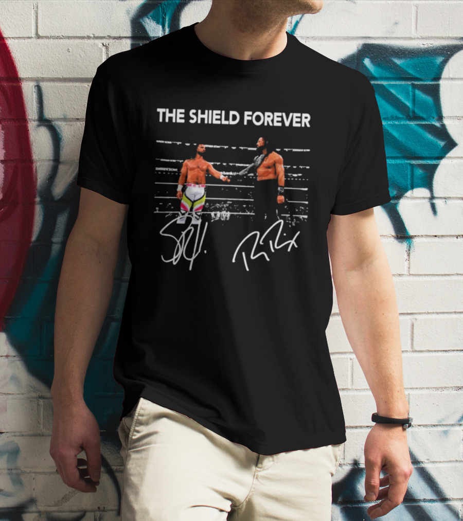 The Shield Forever Roman Reigns Seth Rollins Iconic Wrestling Partnership T-Shirt