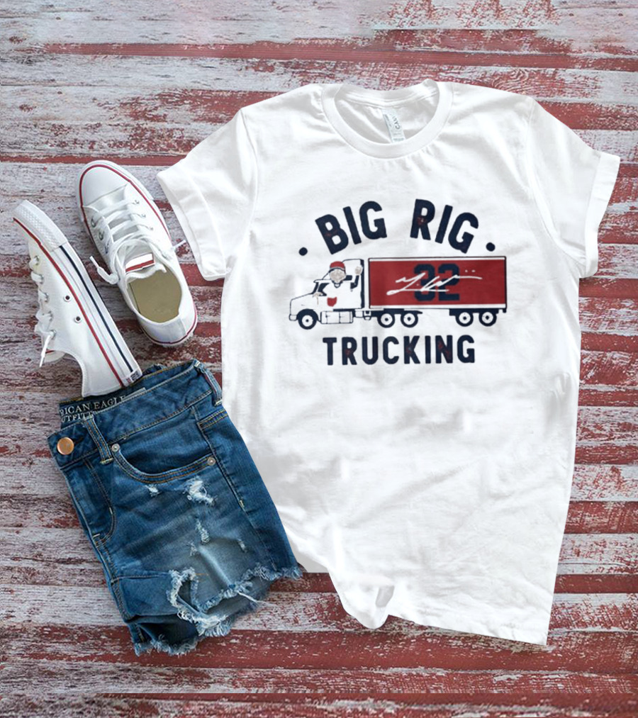 Big Rig Trucking 32 Cartoon Truck Driver With Red Cap T-Shirt
