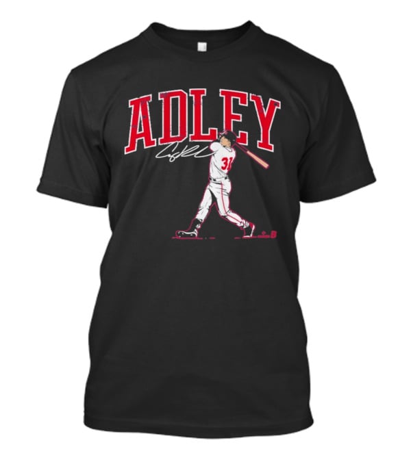 Adley Rutschman Baseball Swing Illustration With Signature T-Shirt