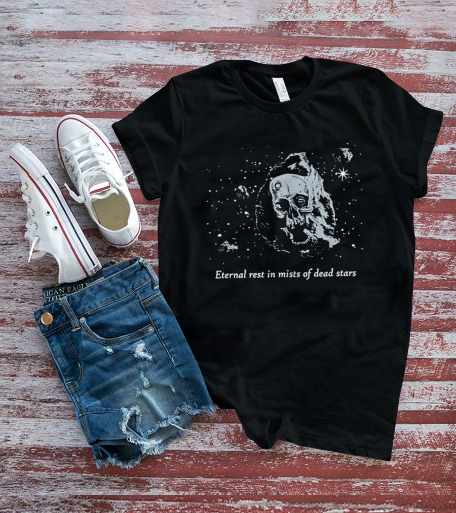 Eternal Rest In Mists Of Dead Stars Skull Space T-Shirt
