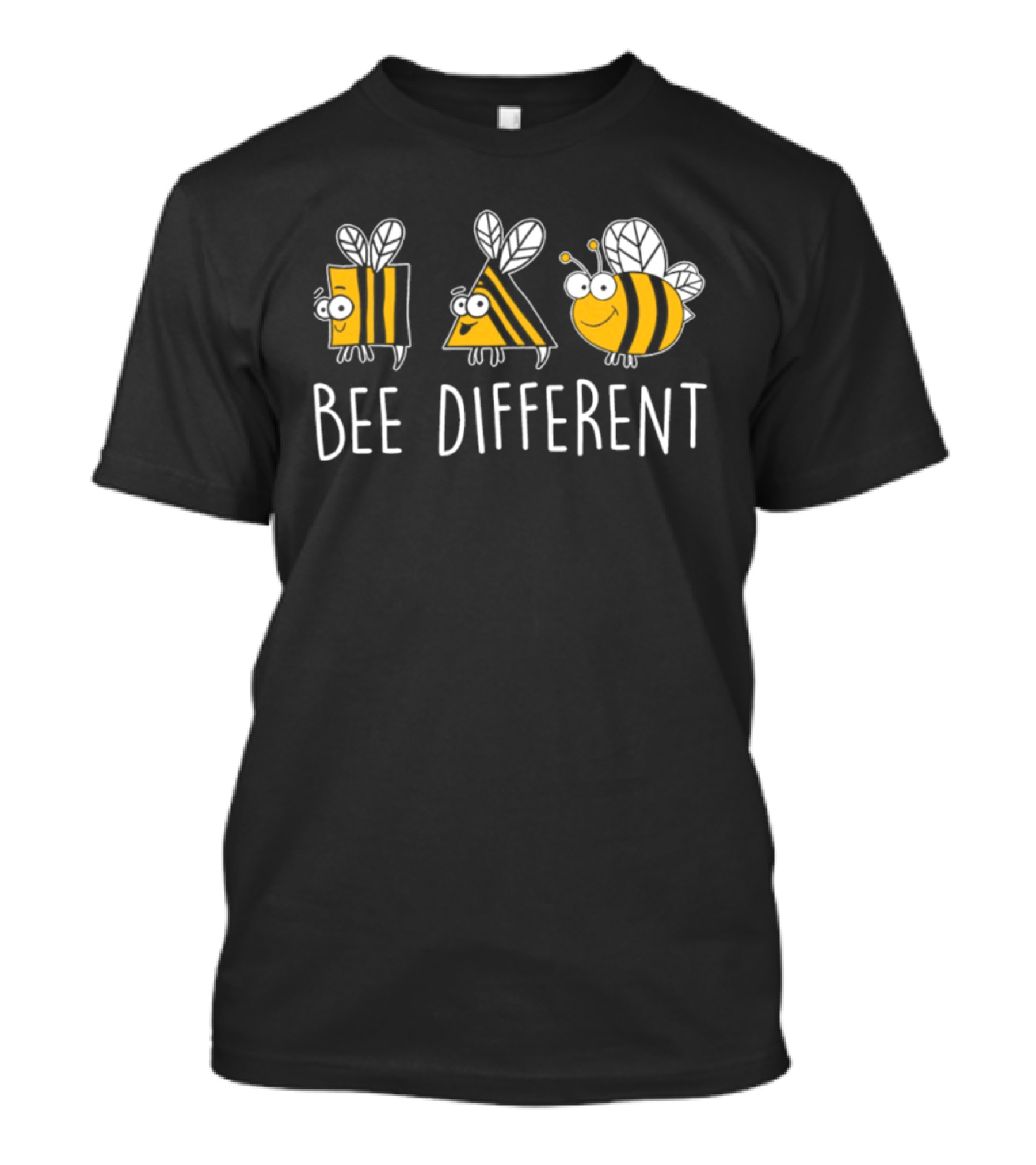 Bee Different Fun Shapes Striped Insects T-Shirt