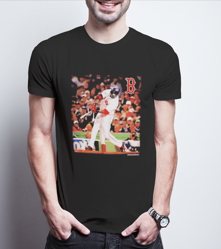 Boston Red Sox David Ortiz Iconic Swing Moment T-Shirt