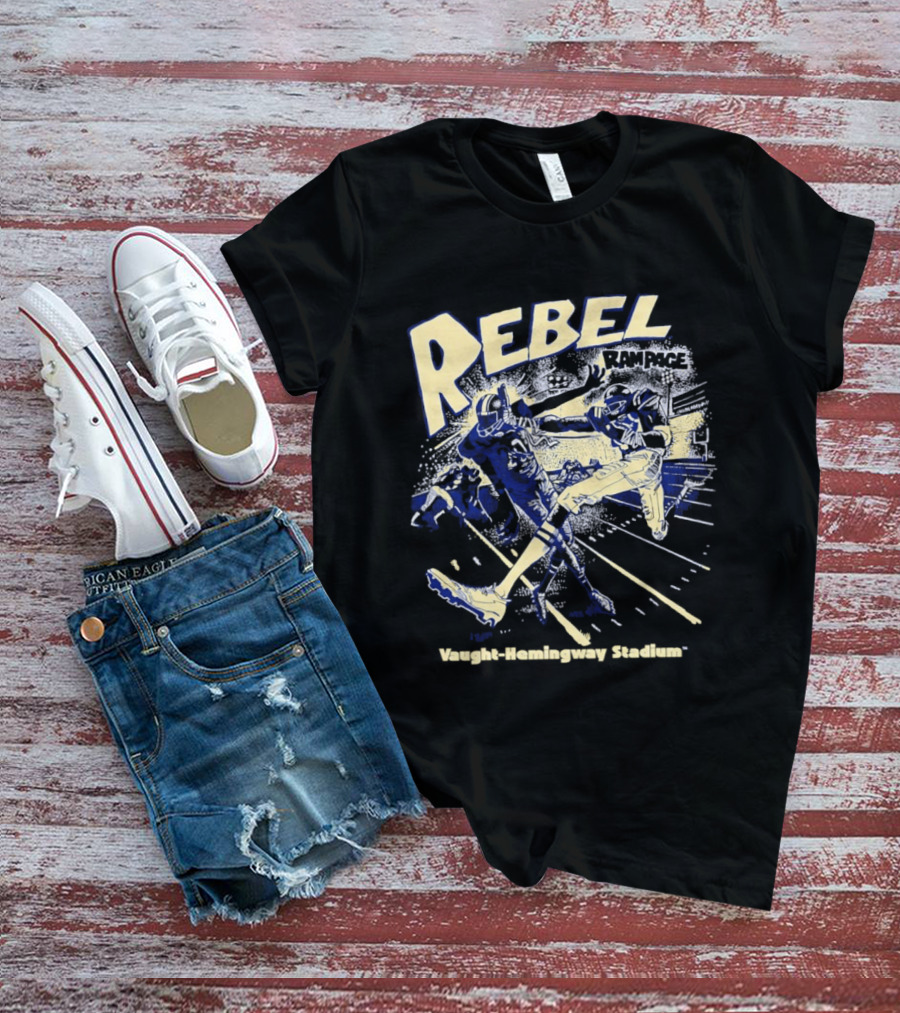 Rebel Rampage Ole Miss Football Vaught Hemingway Stadium T-Shirt