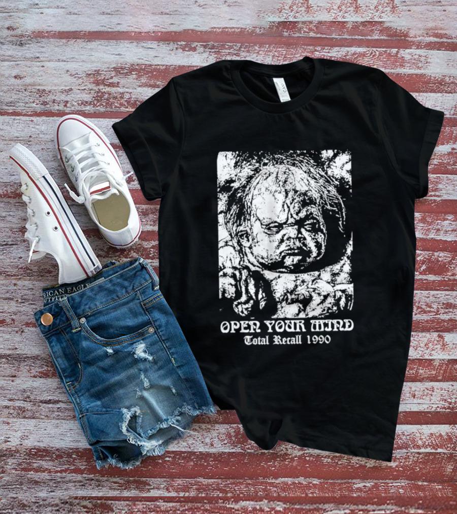 Open Your Mind Total Recall 1990 Arnold Schwarzenegger T-Shirt