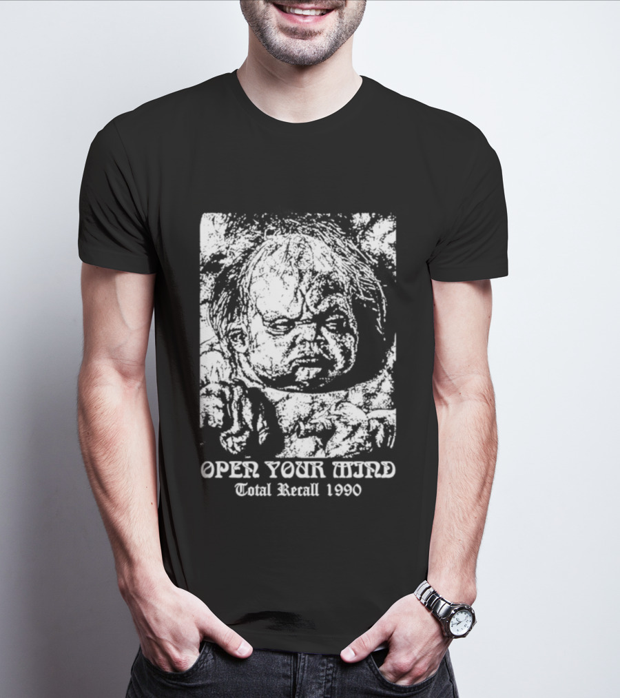 Open Your Mind Total Recall 1990 Arnold Schwarzenegger T-Shirt