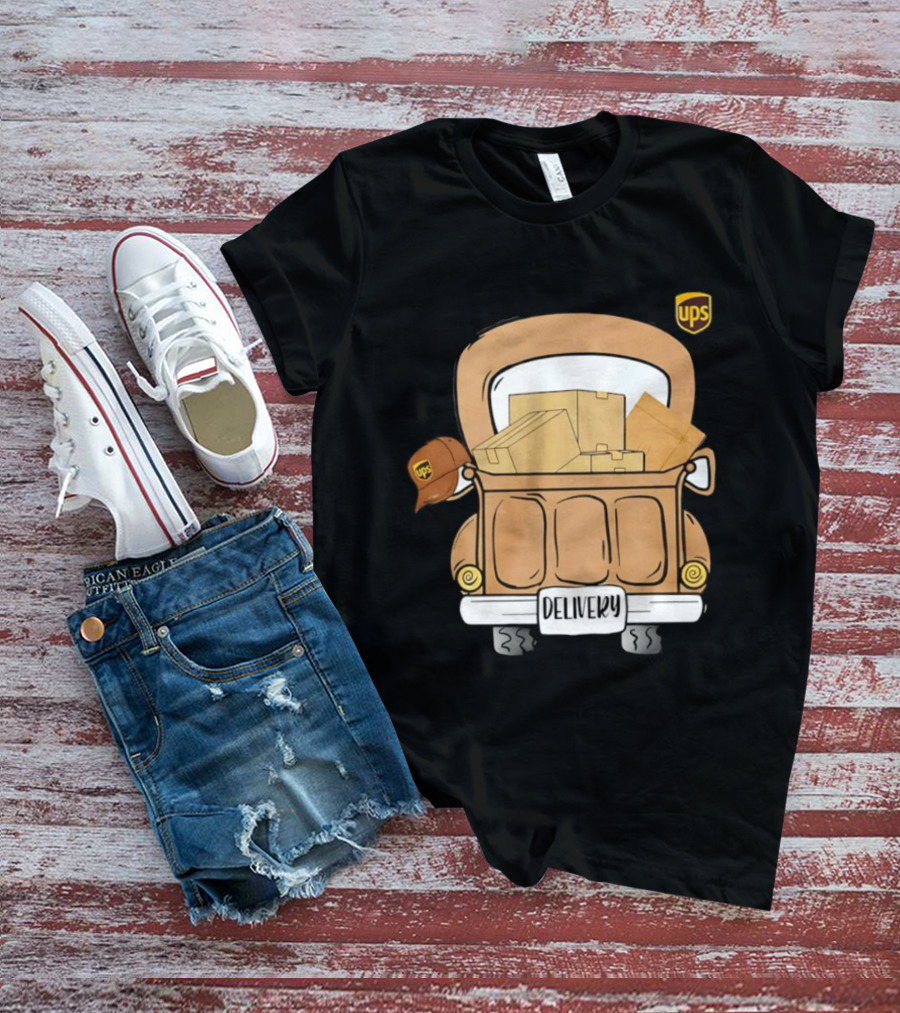 UPS Delivery Truck With Packages And Hat T-Shirt