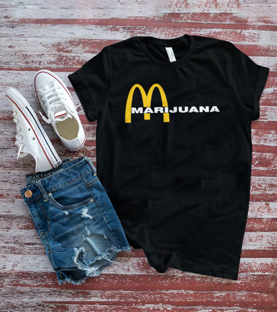 Marijuana Parody McDonald's Golden Arches T-Shirt