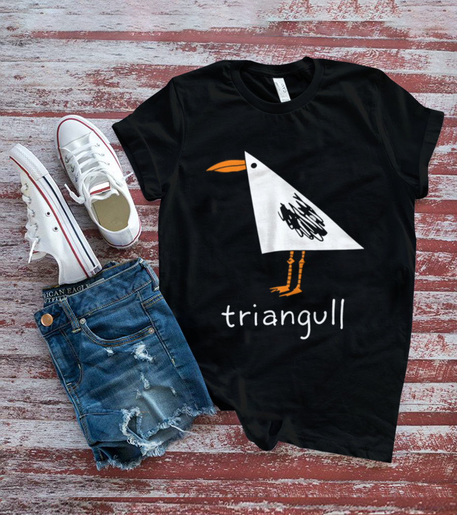 Triangull Seagull Triangle Bird Pun Triangular Art Bird T-Shirt
