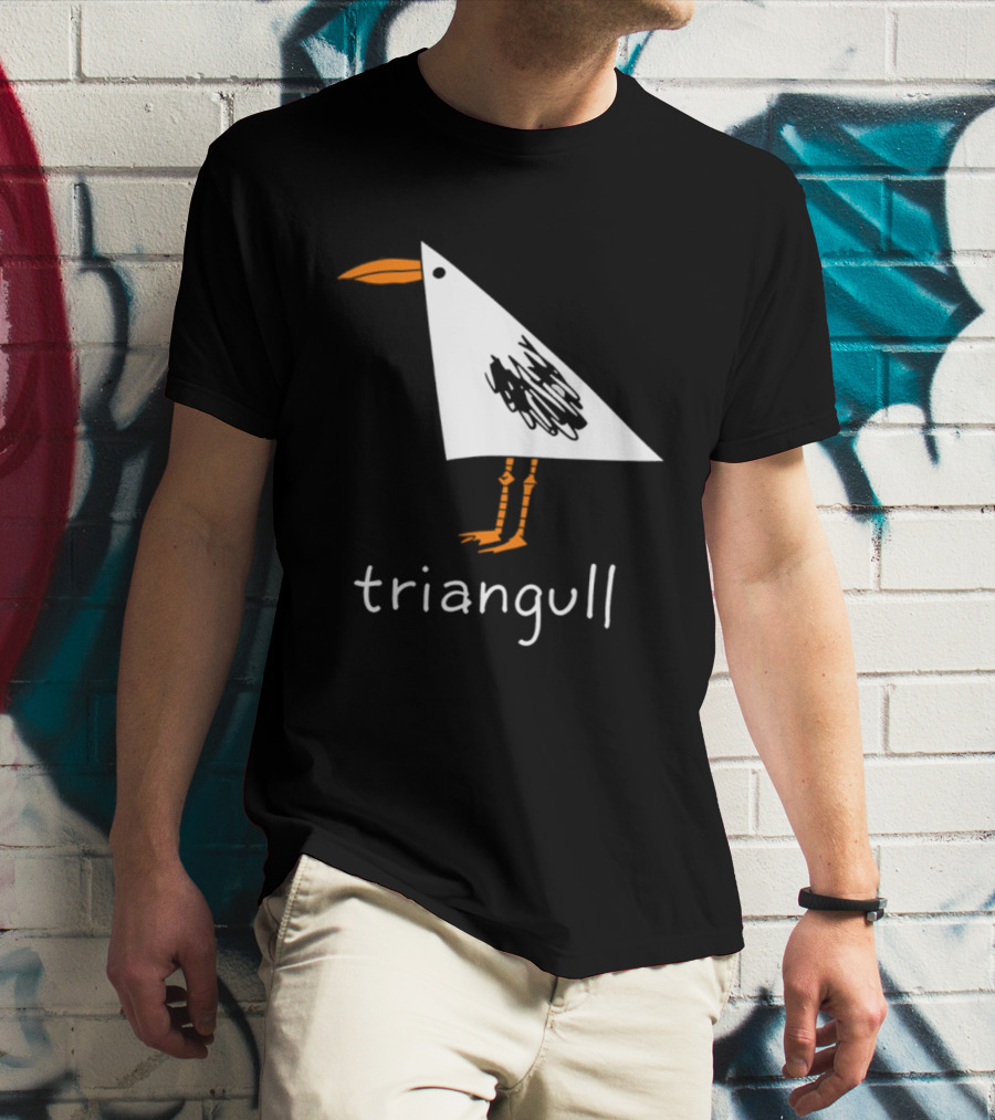 Triangull Seagull Triangle Bird Pun Triangular Art Bird T-Shirt