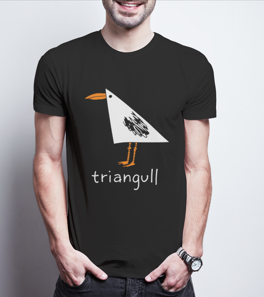 Triangull Seagull Triangle Bird Pun Triangular Art Bird T-Shirt