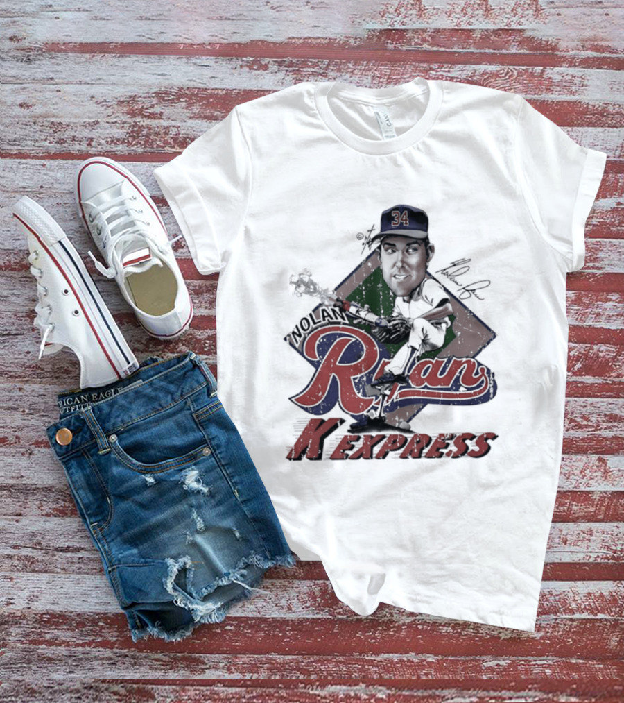 Nolan Ryan Texas Rangers Bruce Stark 34 K Express T-Shirt