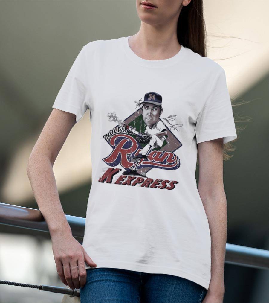 Nolan Ryan Texas Rangers Bruce Stark 34 K Express T-Shirt