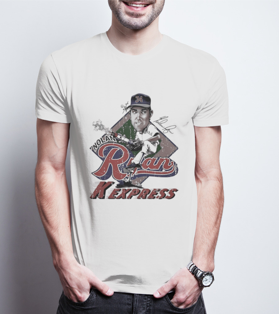 Nolan Ryan Texas Rangers Bruce Stark 34 K Express T-Shirt
