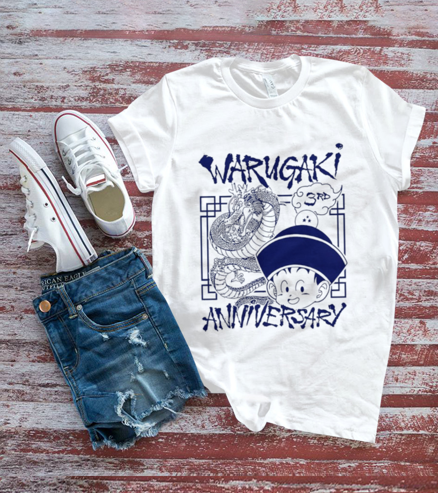 Warugaki 3th Anniversary With Dragon And Child In Blue T-Shirt