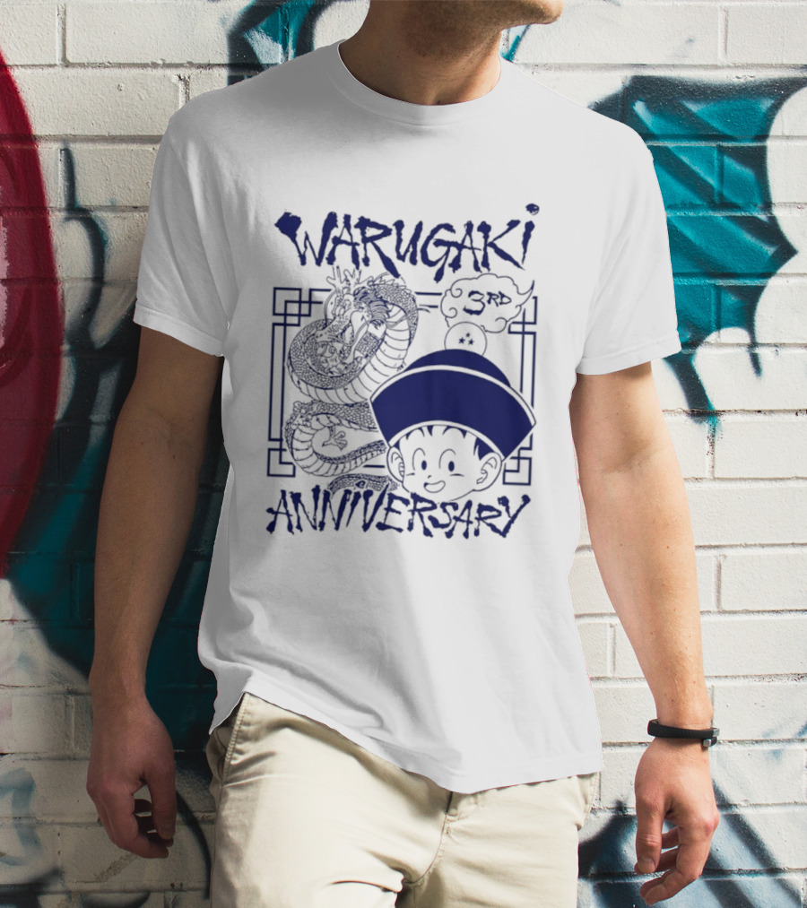 Warugaki 3th Anniversary With Dragon And Child In Blue T-Shirt