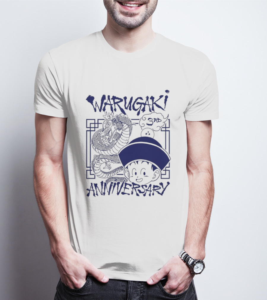 Warugaki 3th Anniversary With Dragon And Child In Blue T-Shirt