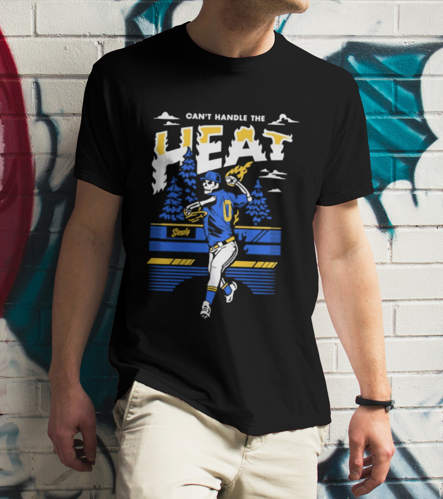Can't Handle The Heat Baseball Skeleton Seattle Mariners T-Shirt