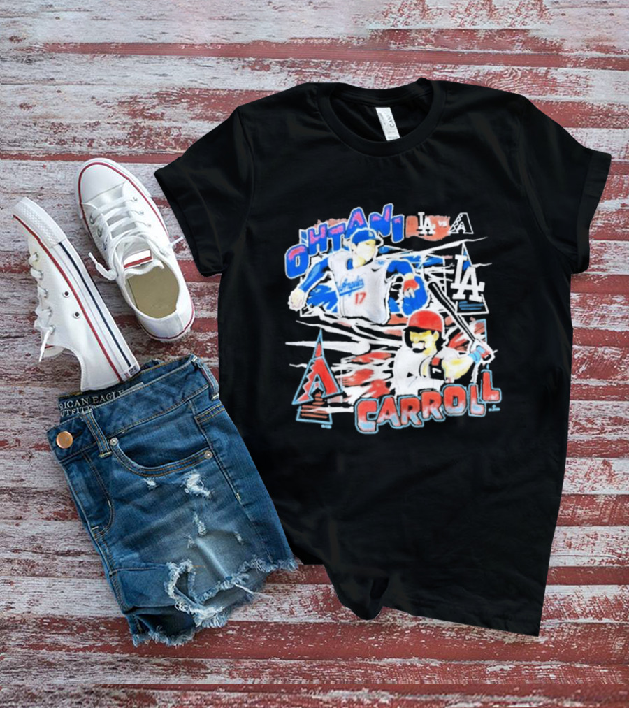 Ohtani Carroll Dodgers Angels Baseball T-Shirt
