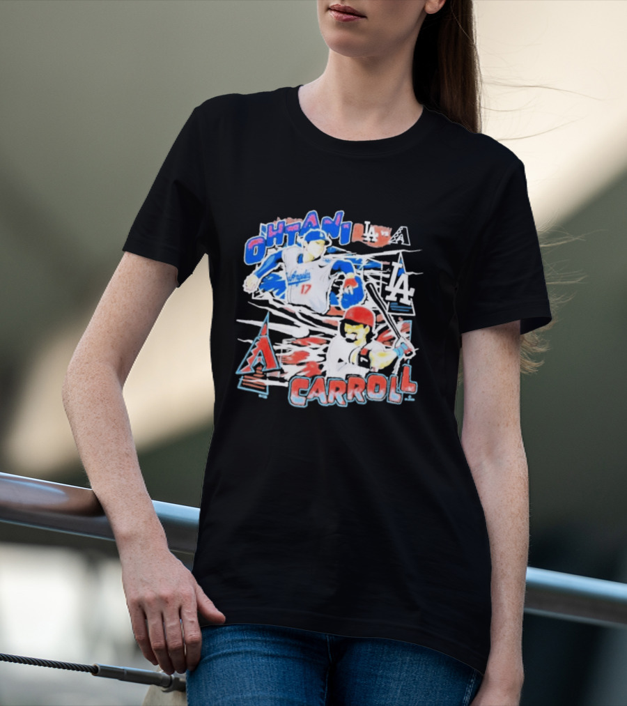 Ohtani Carroll Dodgers Angels Baseball T-Shirt