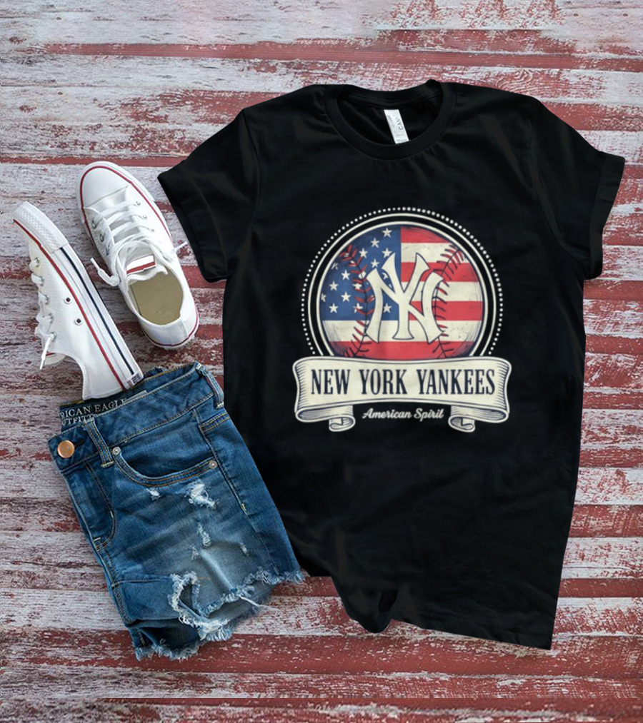 New York Yankees American Flag Baseball Emblem MLB T-Shirt