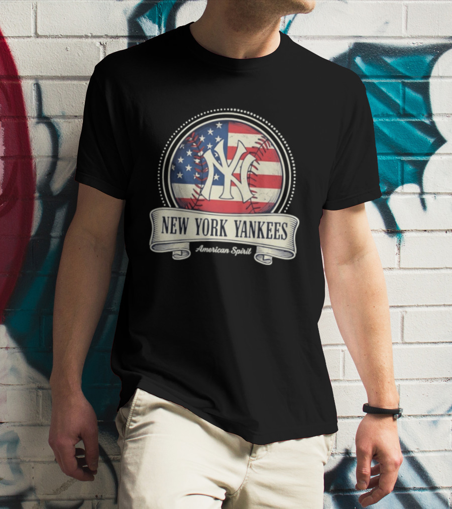 New York Yankees American Flag Baseball Emblem MLB T-Shirt