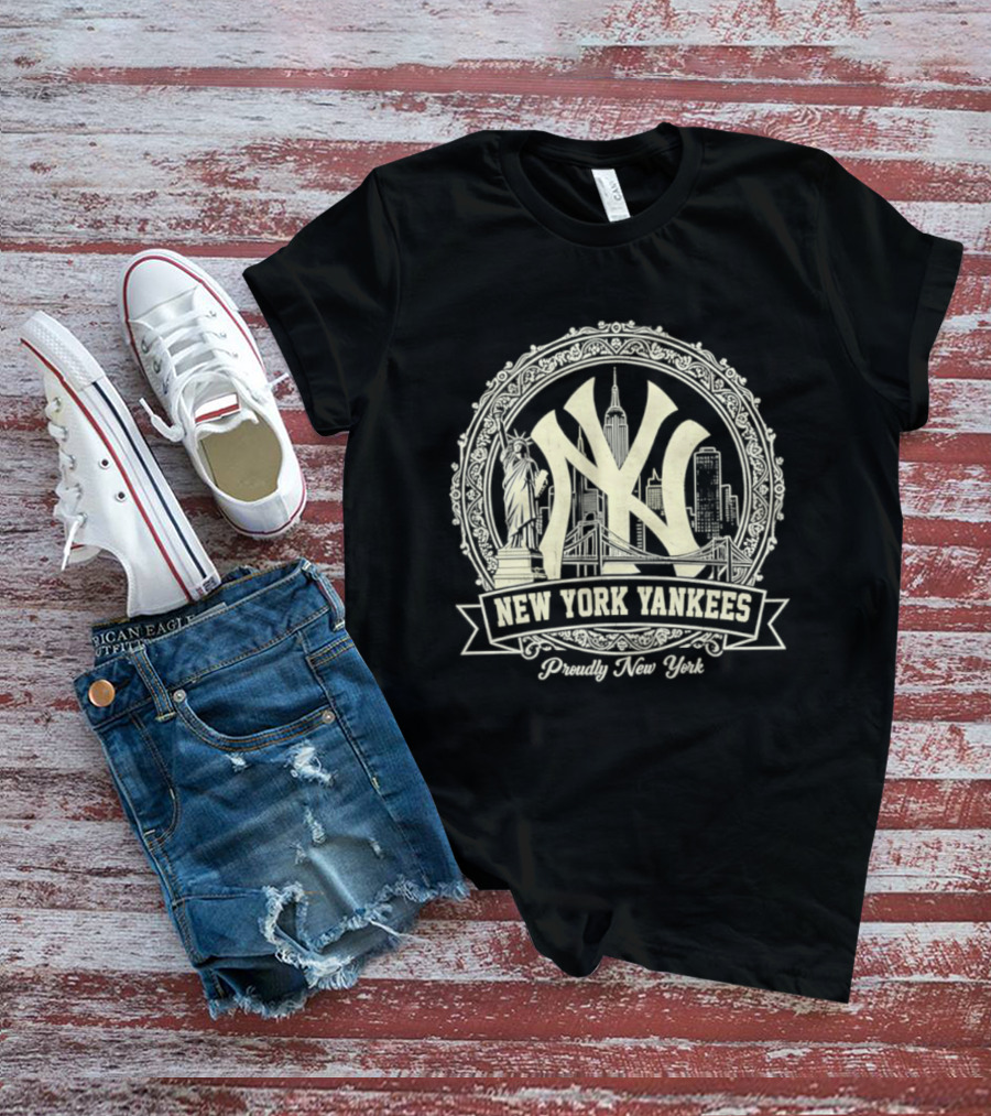 New York Yankees NY Skyline Proudly New York T-Shirt
