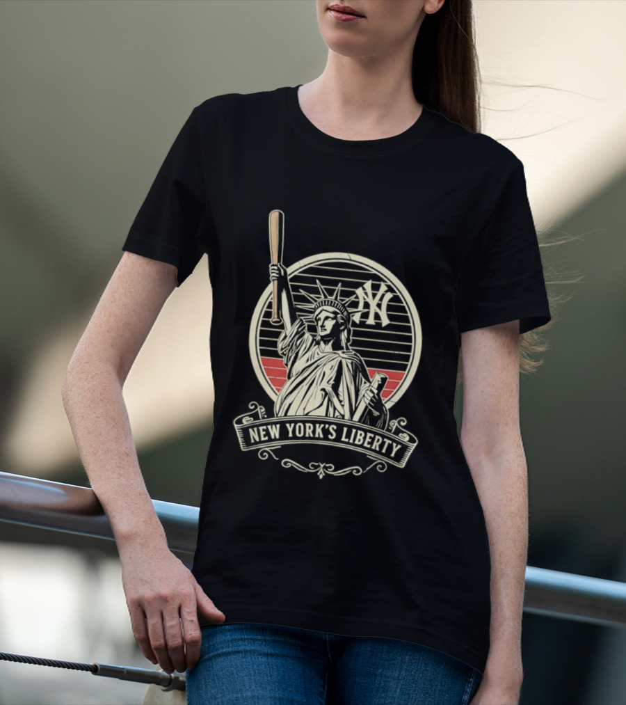 New York Yankees MLB Lady Liberty Bat T-Shirt
